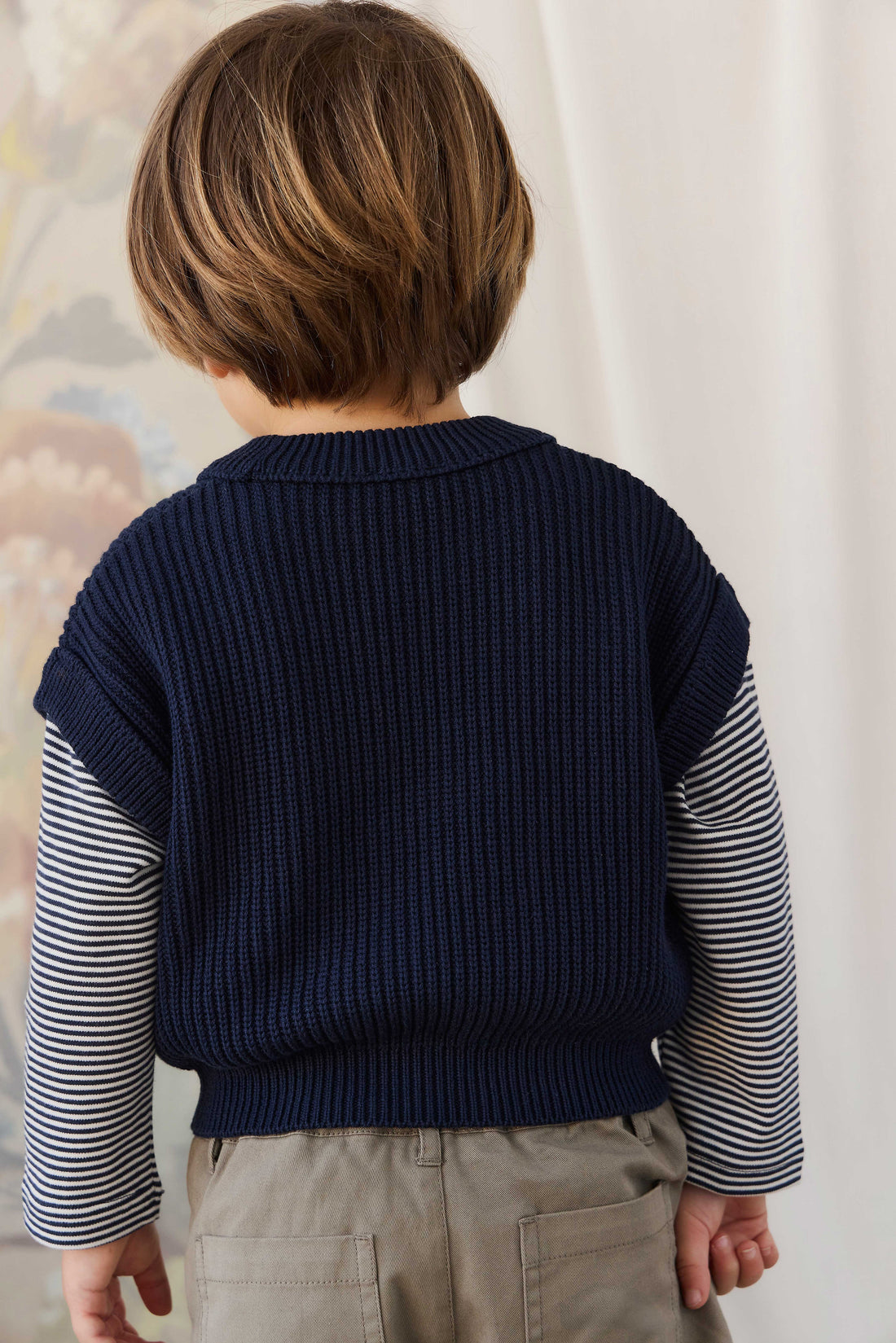 Virgil Knit Vest - Navy Childrens Vest from Jamie Kay USA