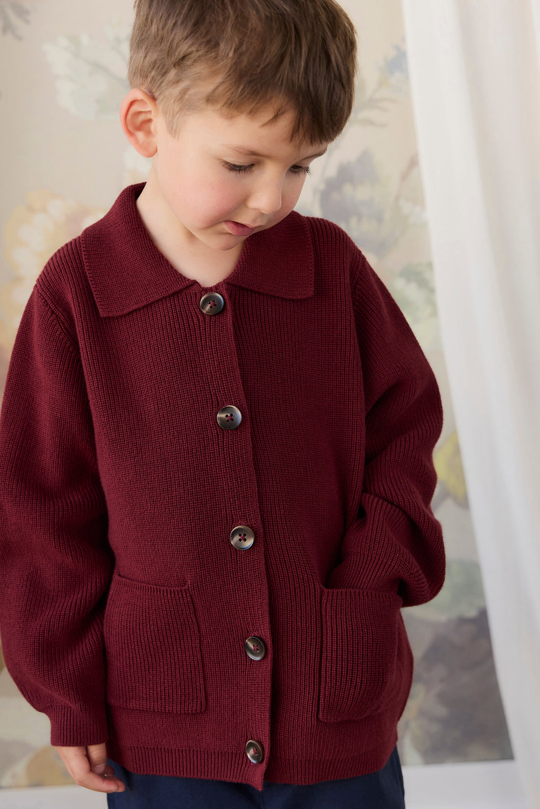 Ford Knit Jacket - Burgundy Childrens Jacket from Jamie Kay USA