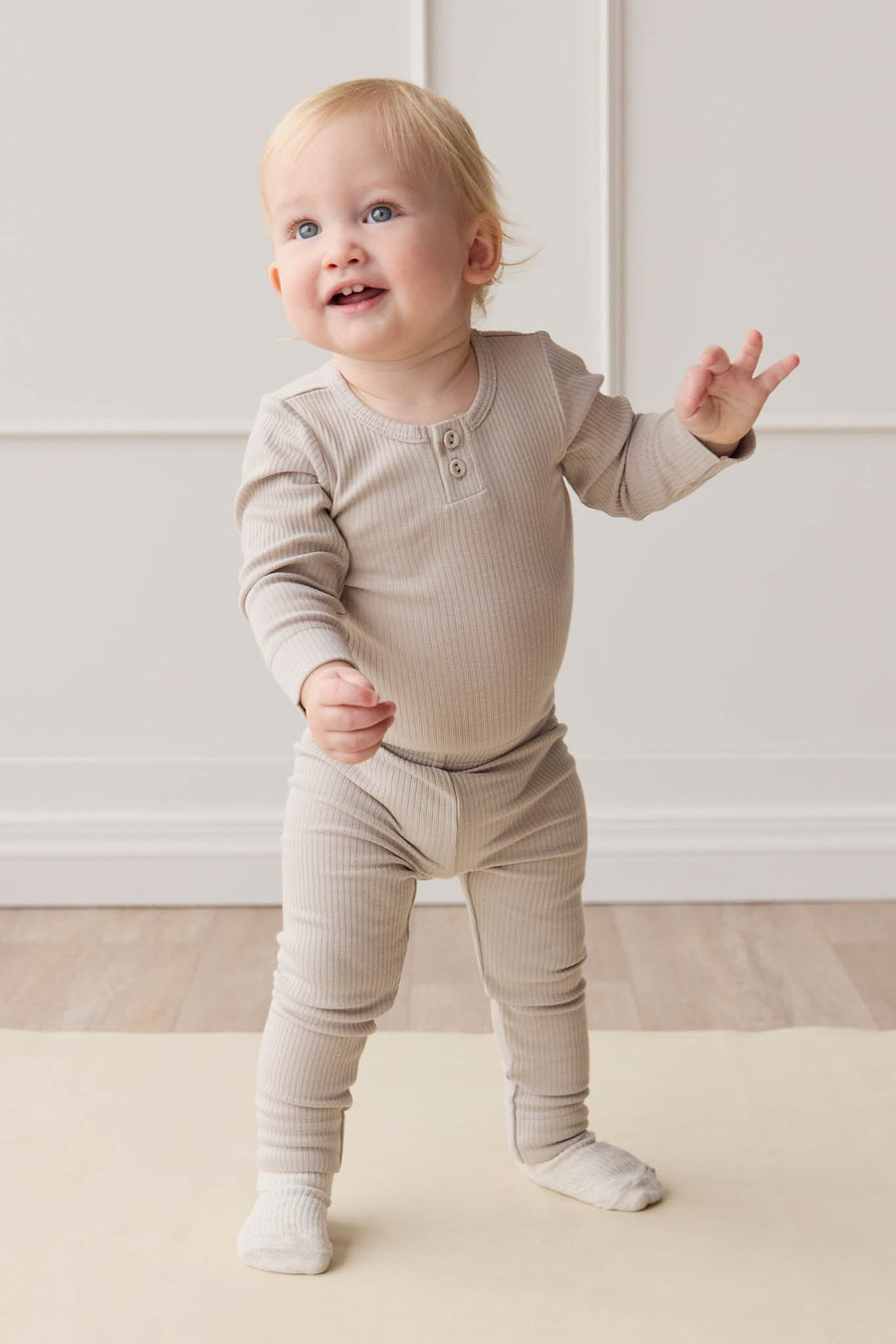 Organic Cotton Modal Long Sleeve Bodysuit - Milford Childrens Bodysuit from Jamie Kay USA