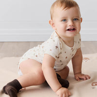 Organic Cotton Hudson Short Sleeve Bodysuit - Foraging Friends Childrens Bodysuit from Jamie Kay USA