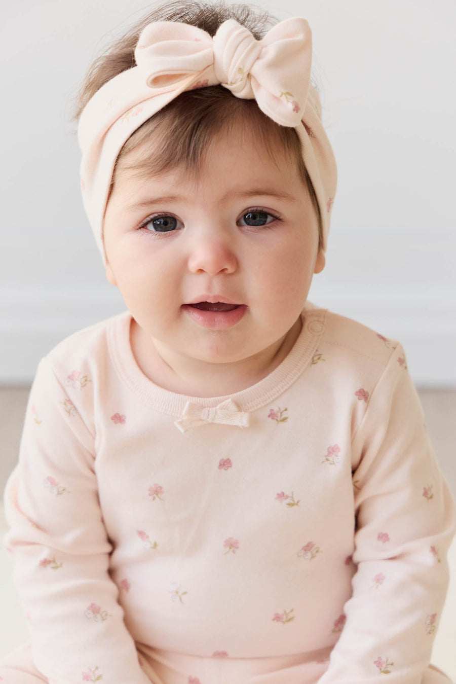 Organic Cotton Long Sleeve Bodysuit - Meredith Morganite Childrens Bodysuit from Jamie Kay USA