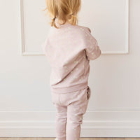 Organic Cotton Damien Sweatshirt - Simple Flowers Lilac Childrens Sweatshirting from Jamie Kay USA