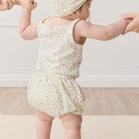 Organic Cotton Bridget Singlet Bodysuit - Dainty Egret Blues Childrens Bodysuit from Jamie Kay USA