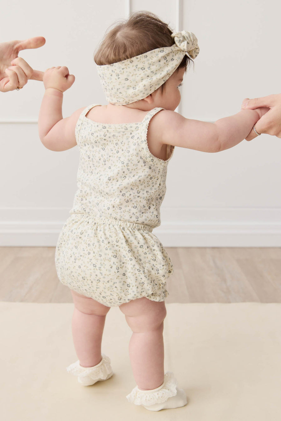 Organic Cotton Bridget Singlet Bodysuit - Dainty Egret Blues Childrens Bodysuit from Jamie Kay USA