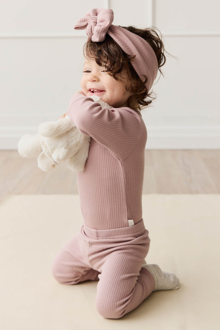 Organic Cotton Modal Everyday Legging - Mauve Shadow Childrens Legging from Jamie Kay USA