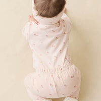 Organic Cotton Long Sleeve Bodysuit - Meredith Morganite Childrens Bodysuit from Jamie Kay USA