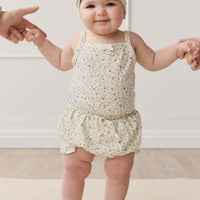 Organic Cotton Bridget Singlet Bodysuit - Dainty Egret Blues Childrens Bodysuit from Jamie Kay USA