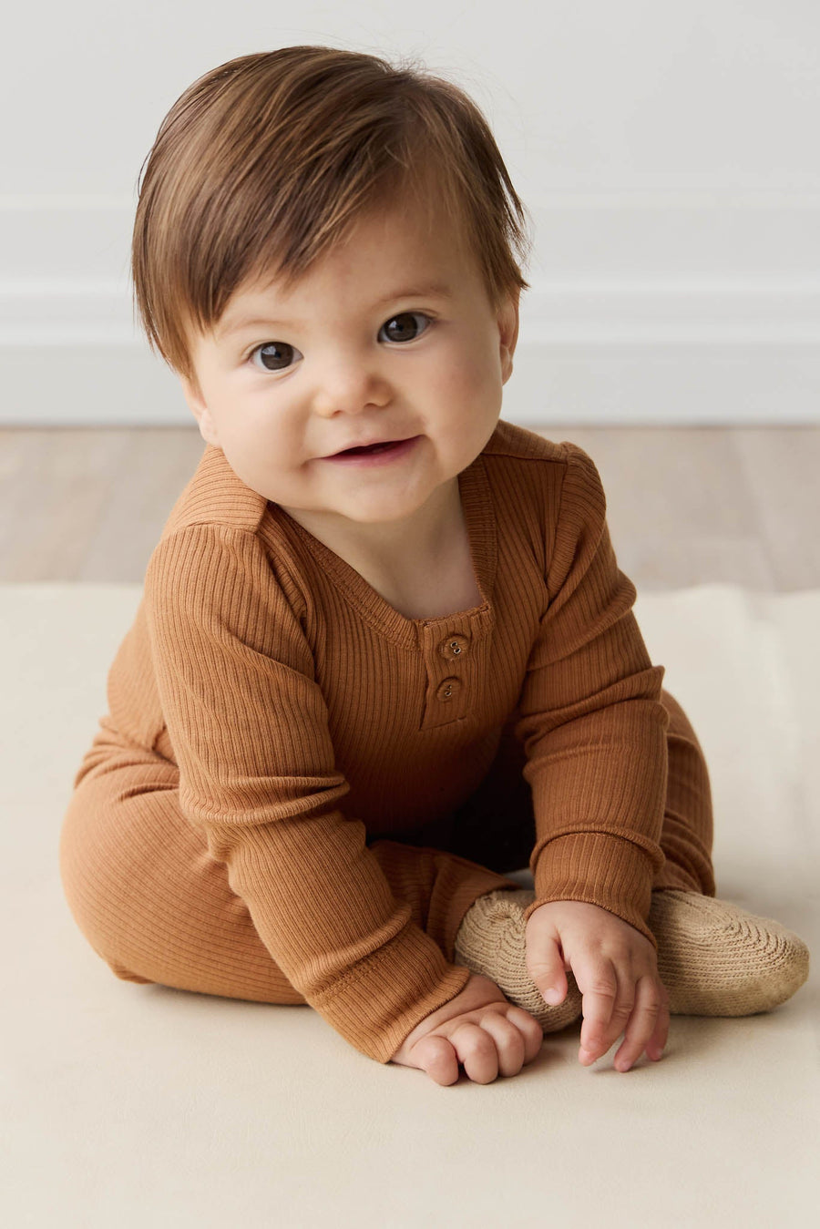 Organic Cotton Modal Long Sleeve Bodysuit - Baker Childrens Bodysuit from Jamie Kay USA