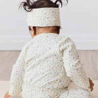 Organic Cotton Long Sleeve Bodysuit - Dainty Egret Blues Childrens Bodysuit from Jamie Kay USA