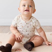 Organic Cotton Hudson Short Sleeve Bodysuit - Foraging Friends Childrens Bodysuit from Jamie Kay USA