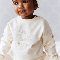 Organic Cotton Bobbie Sweatshirt - Parchment Childrens Sweatshirt from Jamie Kay USA