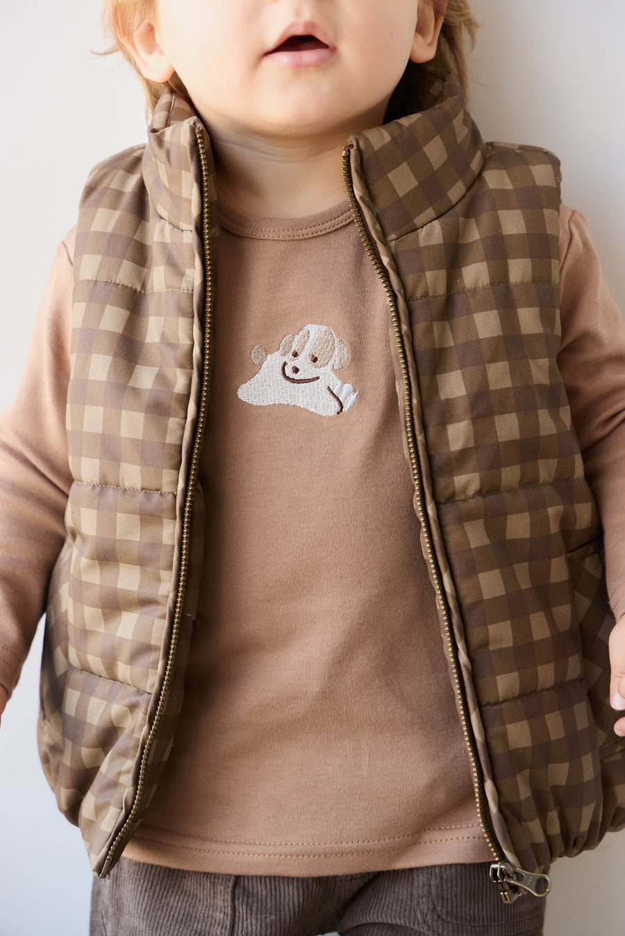 Pima Cotton Arnold Long Sleeve Top - Tiger Sasha Puppy Childrens Top from Jamie Kay USA