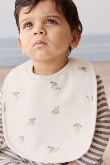 Organic Cotton Bib - Sasha Puppy Tofu Childrens Bib from Jamie Kay USA