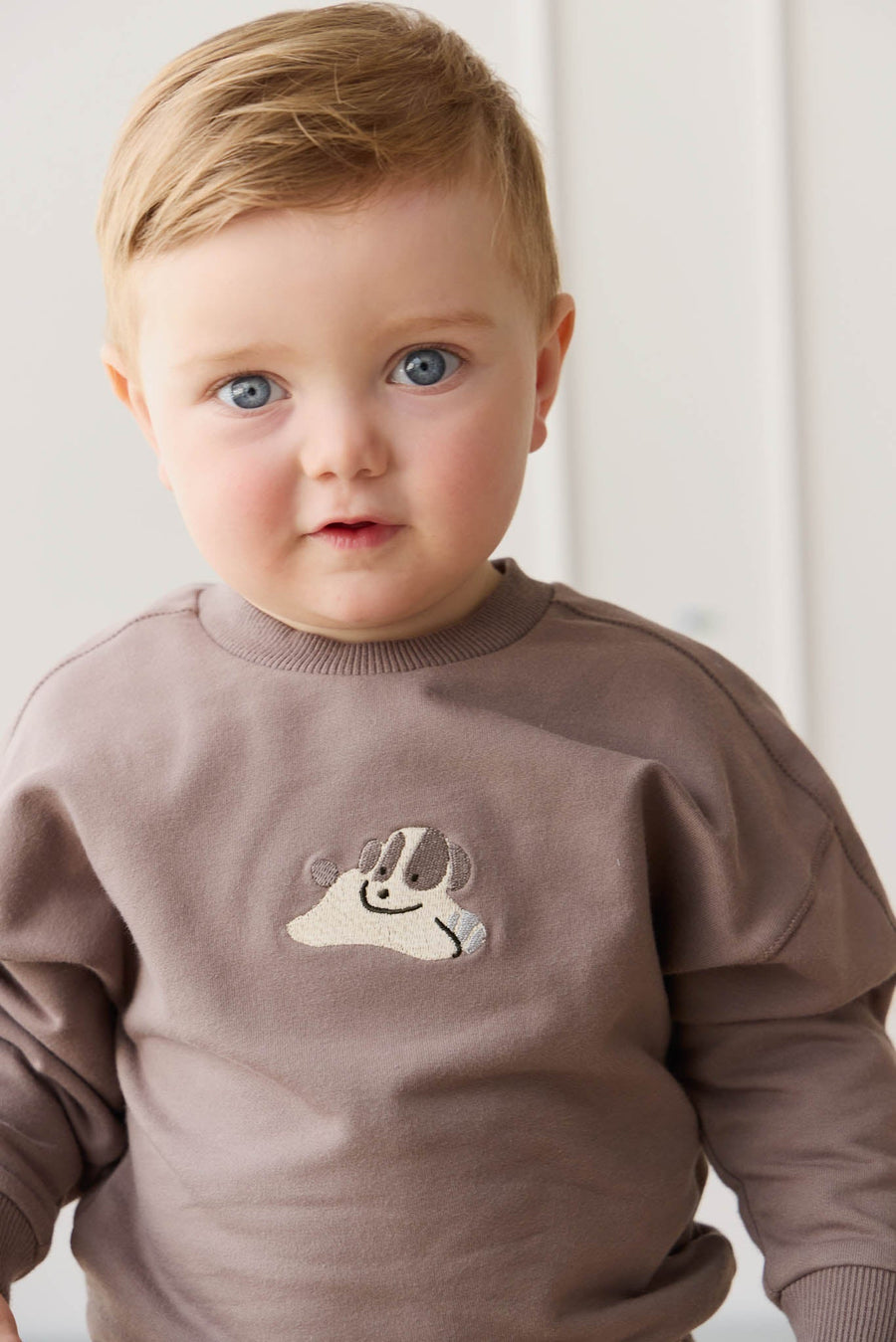 Organic Cotton Georgie Sweatshirt - Tweed Sasha Puppy Childrens Top from Jamie Kay USA
