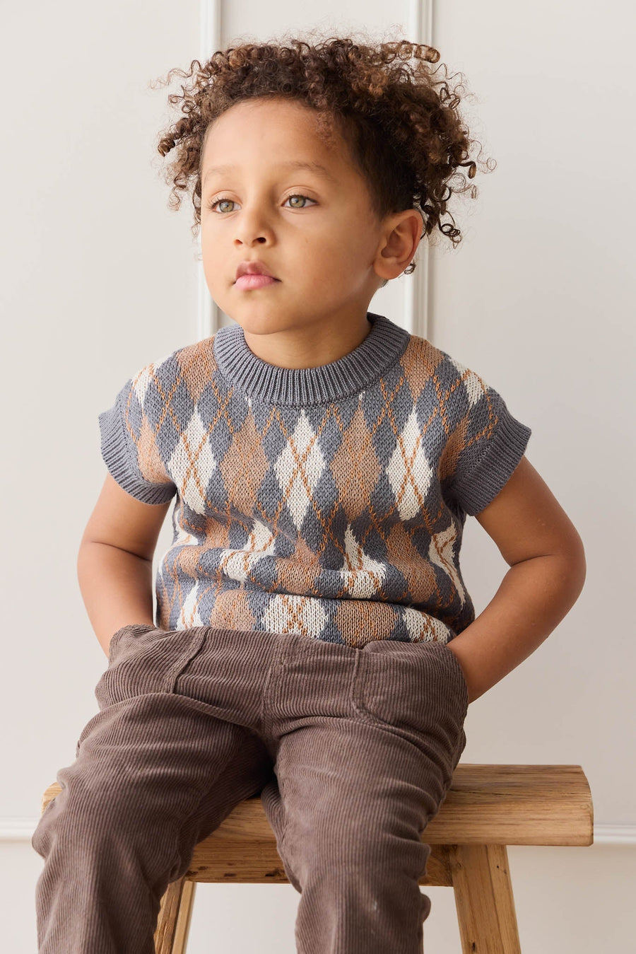 Marcus Knit Vest - Marcus Jacquard Arctic Childrens Vest from Jamie Kay USA