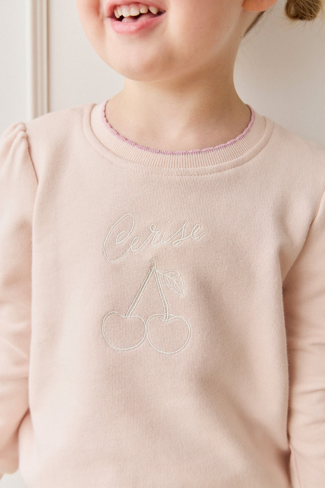 Organic Cotton Monroe Sweatshirt - Morganite Cerise Childrens Top from Jamie Kay USA