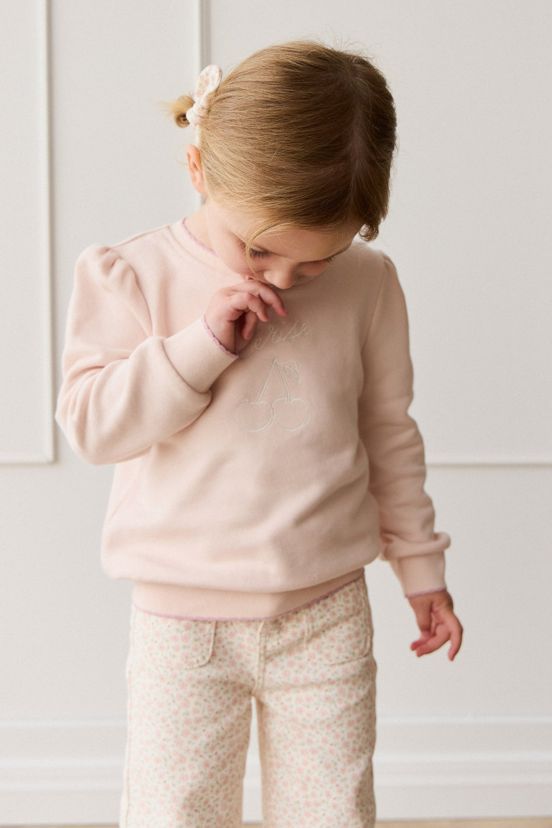 Organic Cotton Monroe Sweatshirt - Morganite Cerise Childrens Top from Jamie Kay USA