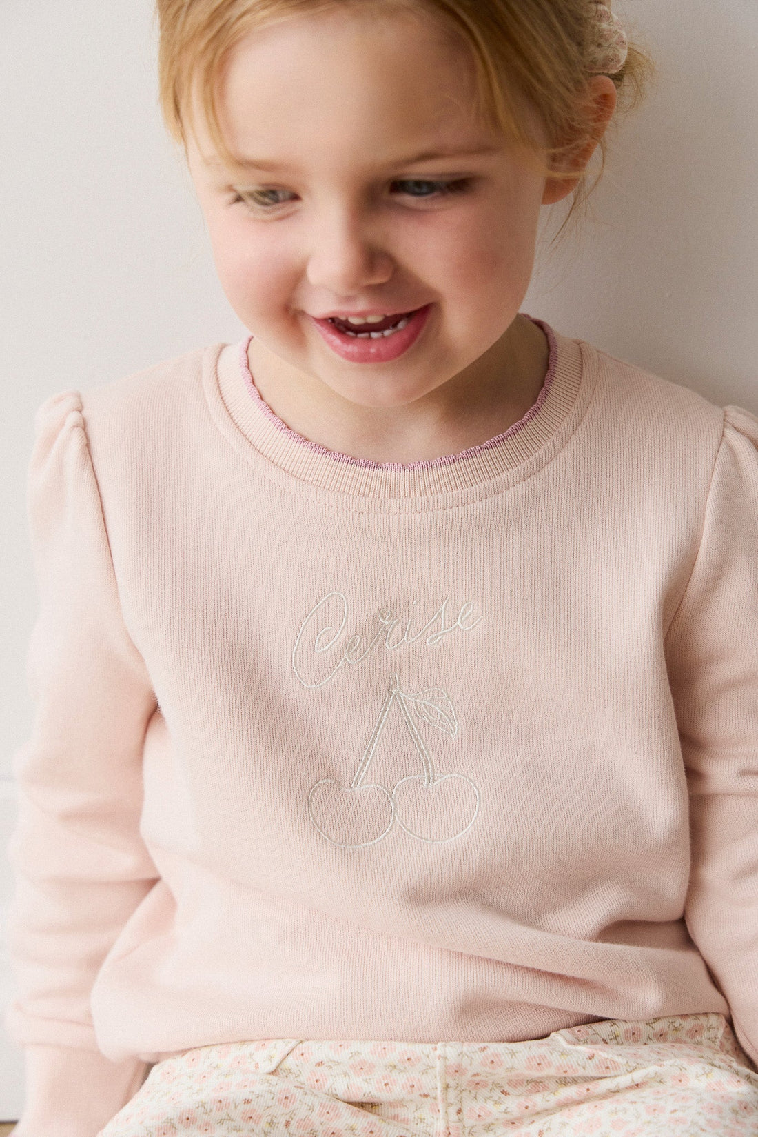 Organic Cotton Monroe Sweatshirt - Morganite Cerise Childrens Top from Jamie Kay USA