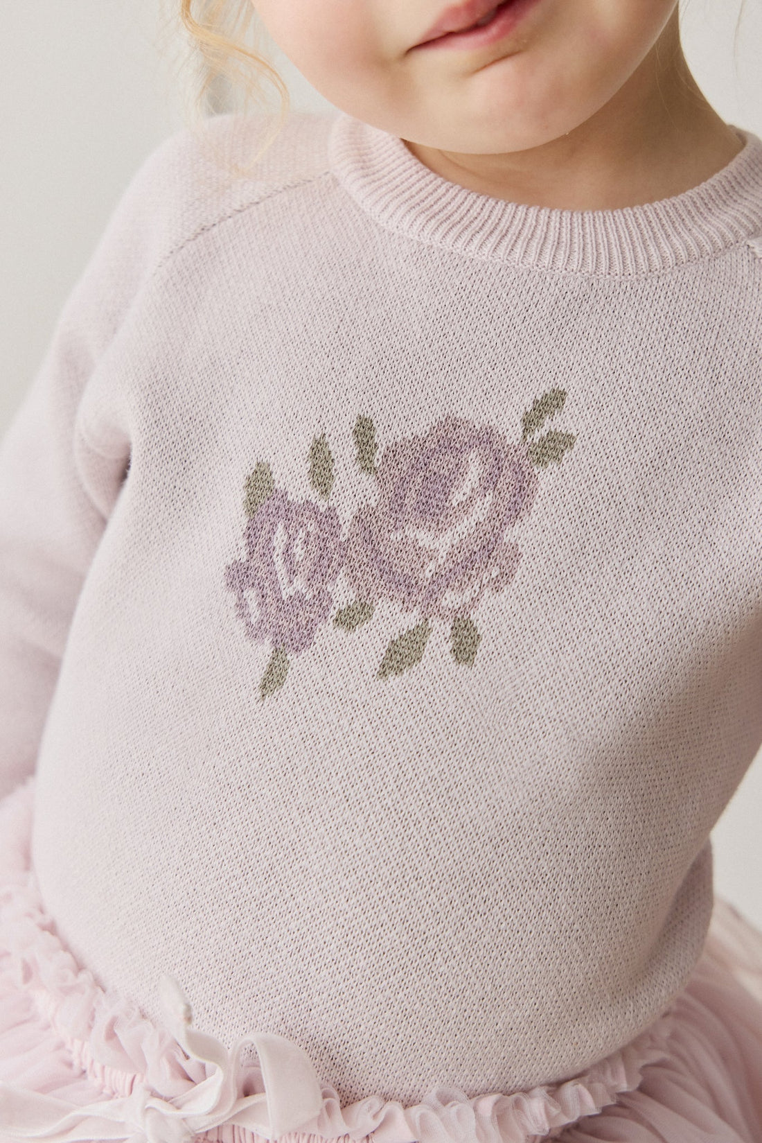 Lillian Jumper - Jacquard Gray Lilac Childrens Jumper from Jamie Kay USA