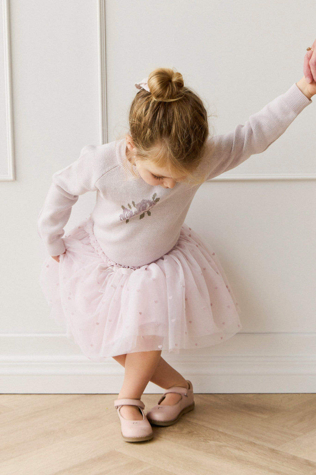 Lillian Jumper - Jacquard Gray Lilac Childrens Jumper from Jamie Kay USA