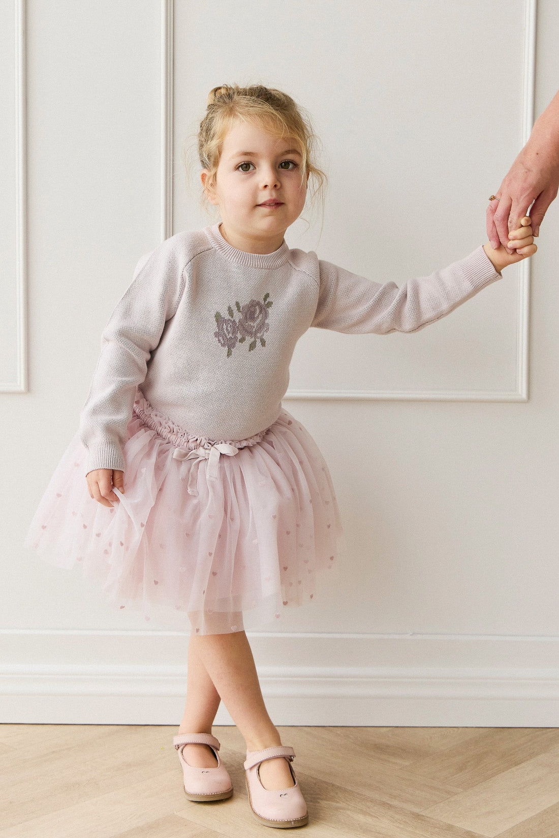 Lillian Jumper - Jacquard Gray Lilac Childrens Jumper from Jamie Kay USA