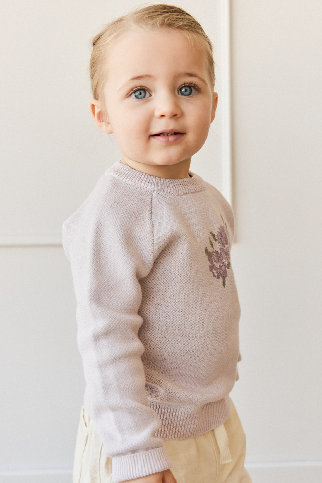 Lillian Jumper - Jacquard Gray Lilac Childrens Jumper from Jamie Kay USA