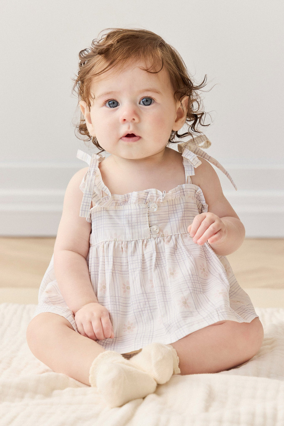 Organic Cotton Ariel Top - Marguerite Egret Childrens Top from Jamie Kay USA