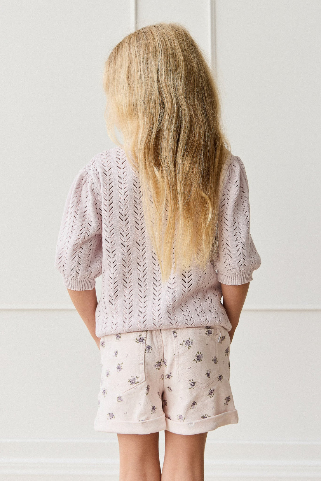Aria Knitted Top - Pale Lilac Childrens Jumper from Jamie Kay USA