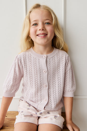 Aria Knitted Top - Pale Lilac Childrens Jumper from Jamie Kay USA