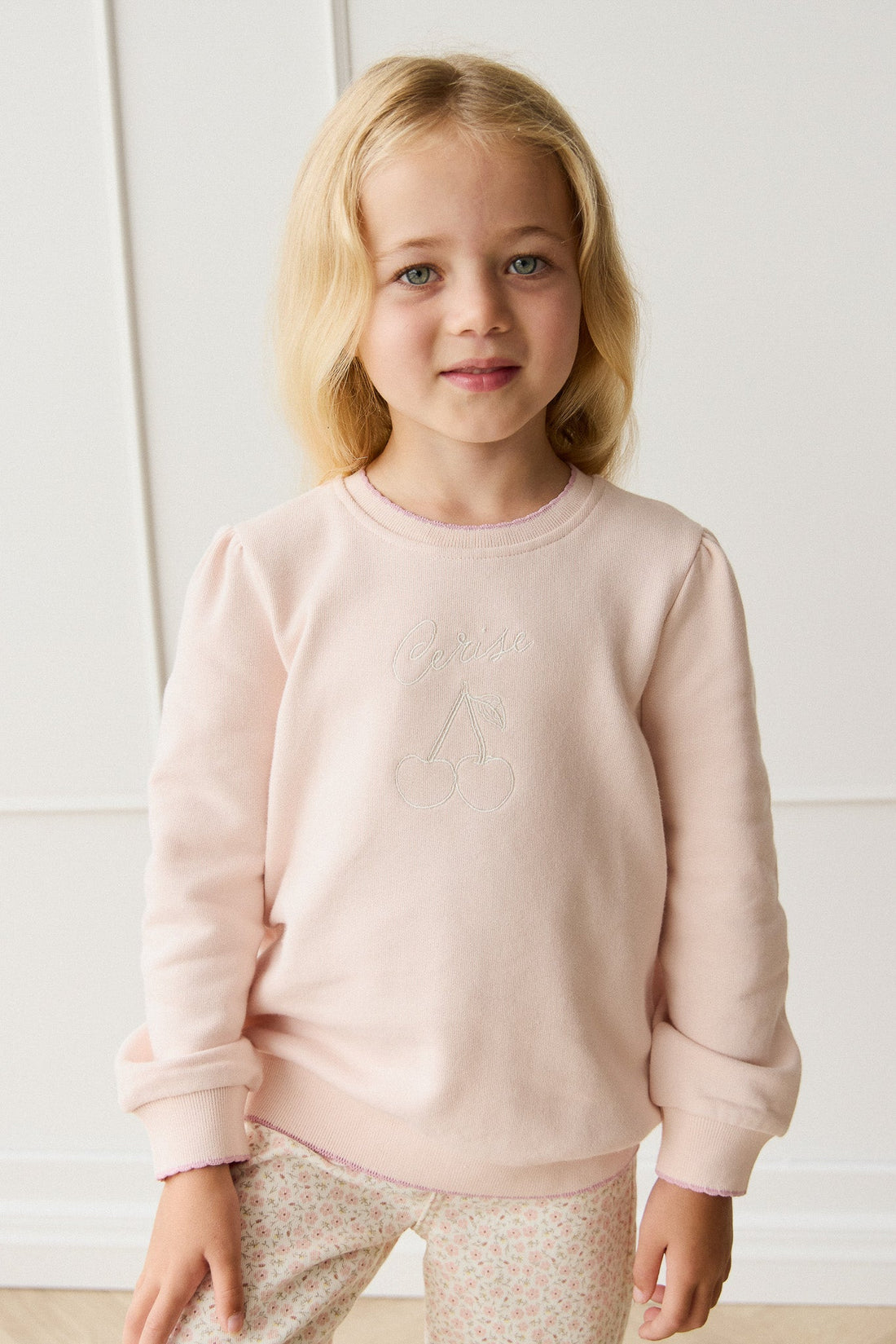 Organic Cotton Monroe Sweatshirt - Morganite Cerise Childrens Top from Jamie Kay USA
