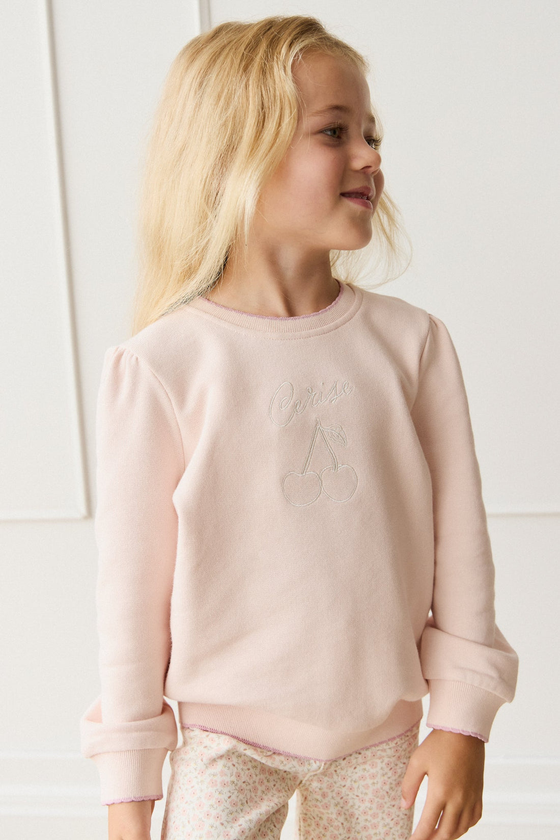 Organic Cotton Monroe Sweatshirt - Morganite Cerise Childrens Top from Jamie Kay USA
