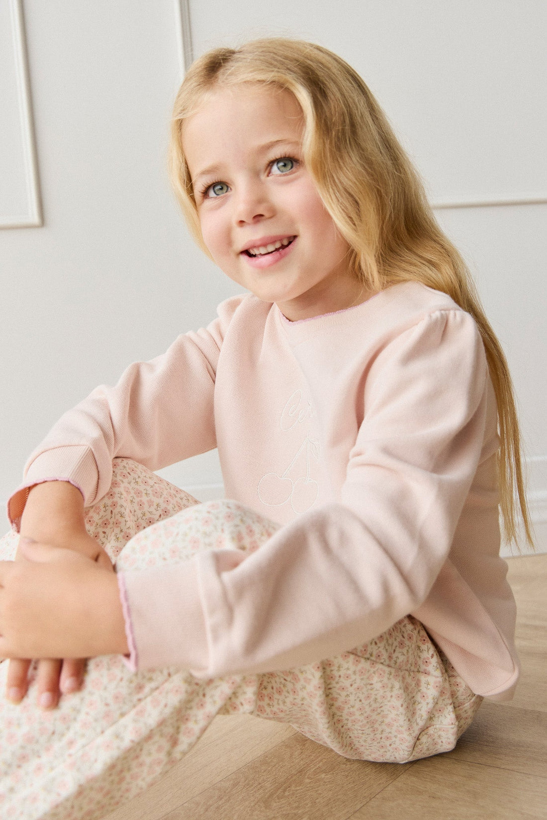 Organic Cotton Monroe Sweatshirt - Morganite Cerise Childrens Top from Jamie Kay USA