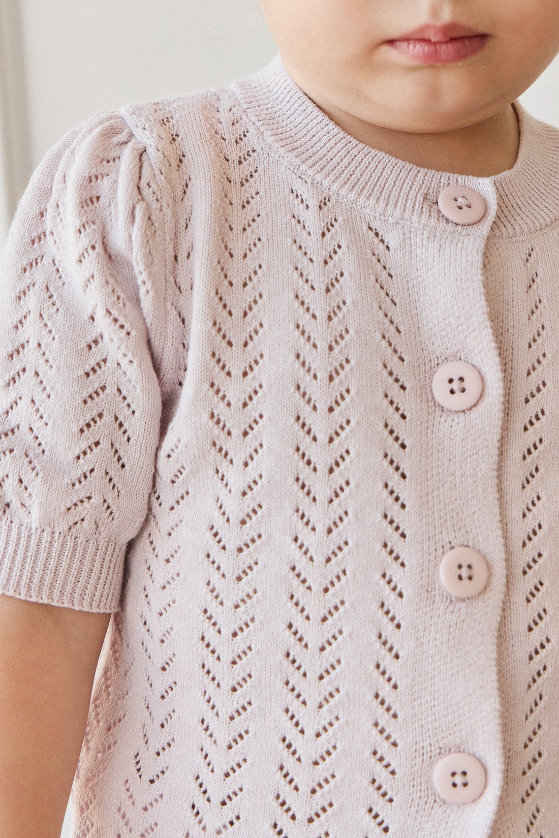 Aria Knitted Top - Pale Lilac Childrens Jumper from Jamie Kay USA