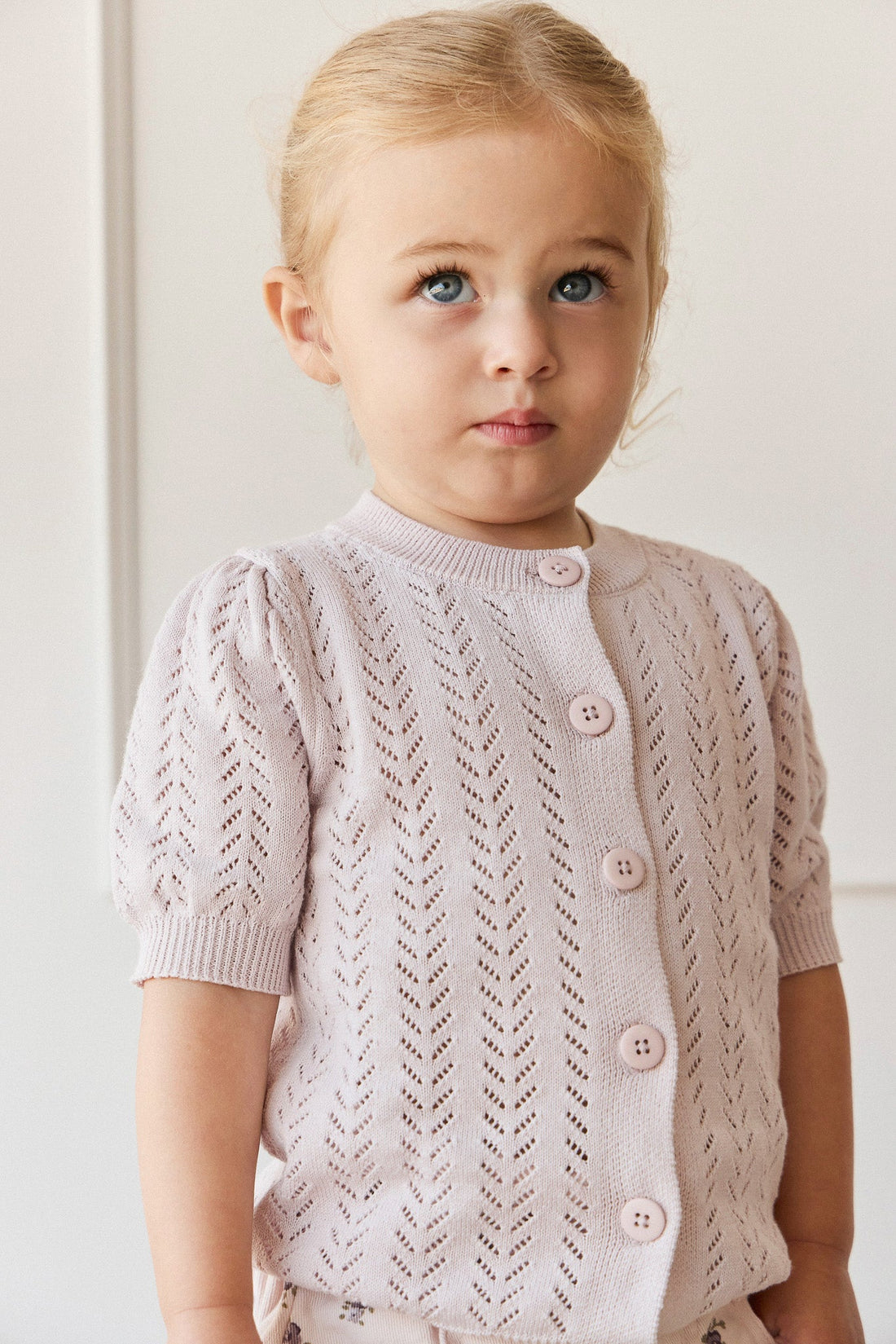 Aria Knitted Top - Pale Lilac Childrens Jumper from Jamie Kay USA