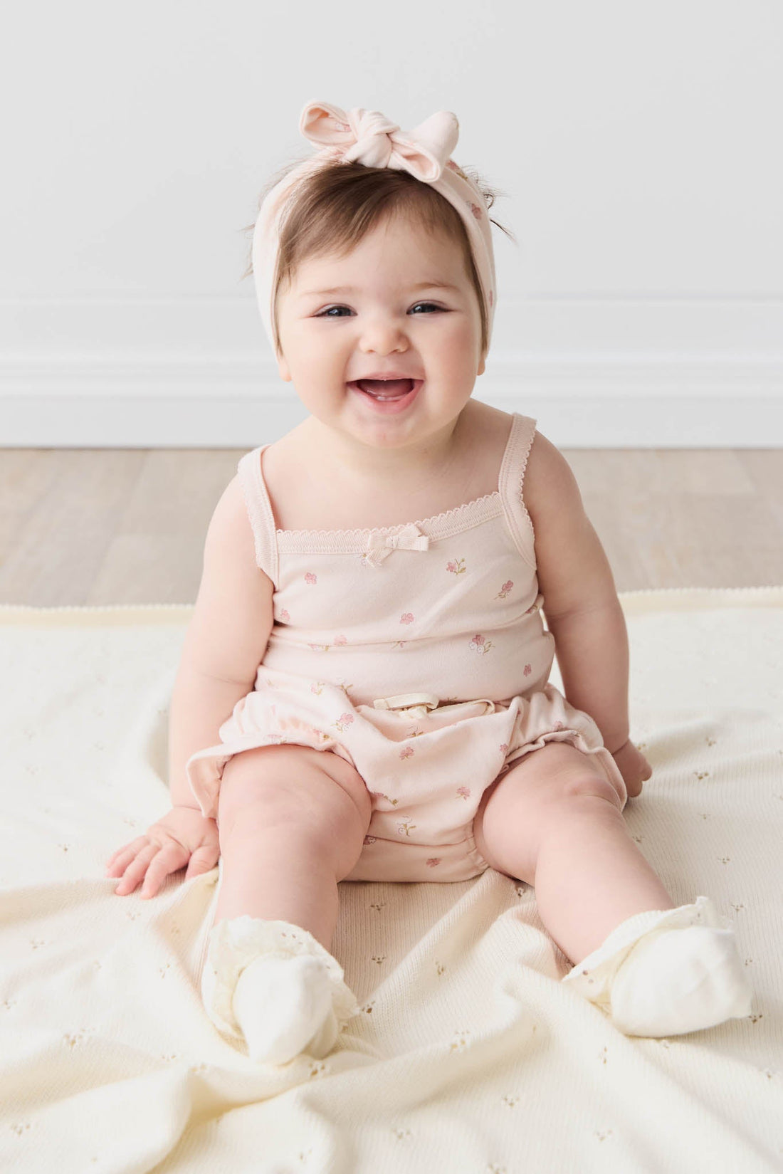 Organic Cotton Frill Bloomer - Meredith Morganite Childrens Bloomer from Jamie Kay USA