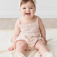 Organic Cotton Frill Bloomer - Meredith Morganite Childrens Bloomer from Jamie Kay USA