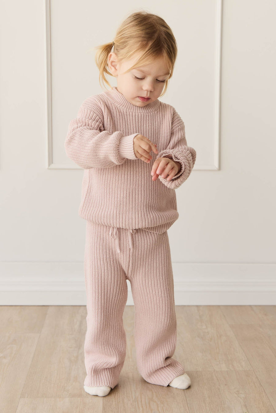 Morgan Knitted Pant - Pastel Marle Childrens Pant from Jamie Kay USA