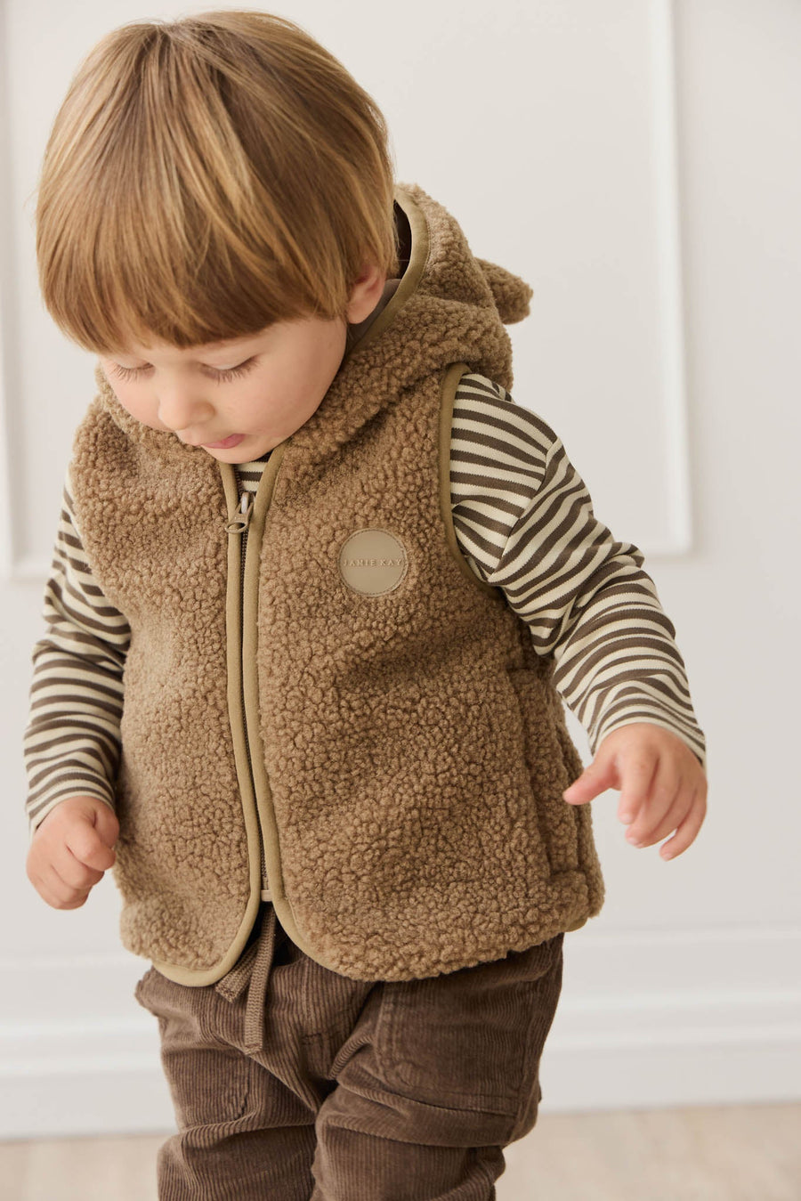 Neve Sherpa Vest - Pecan Childrens Vest from Jamie Kay USA