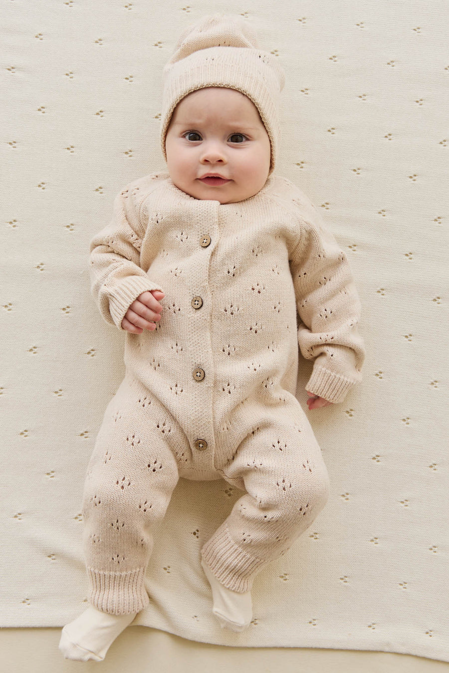 Alette Onepiece - Light Oatmeal Marle Childrens Onepiece from Jamie Kay USA