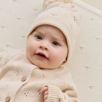 Alette Beanie - Light Oatmeal Marle Childrens Hat from Jamie Kay USA