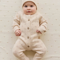 Alette Onepiece - Light Oatmeal Marle Childrens Onepiece from Jamie Kay USA