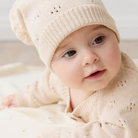 Alette Beanie - Light Oatmeal Marle Childrens Hat from Jamie Kay USA