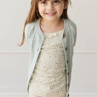 Organic Cotton Singlet - Dainty Egret Blues Childrens Singlet from Jamie Kay USA