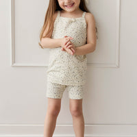 Organic Cotton Singlet - Dainty Egret Blues Childrens Singlet from Jamie Kay USA