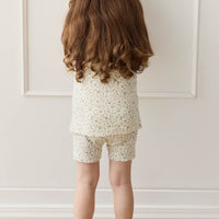 Organic Cotton Singlet - Dainty Egret Blues Childrens Singlet from Jamie Kay USA