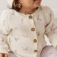 Delilah Cardigan - Delilah Knit Lavender Childrens Cardigan from Jamie Kay USA