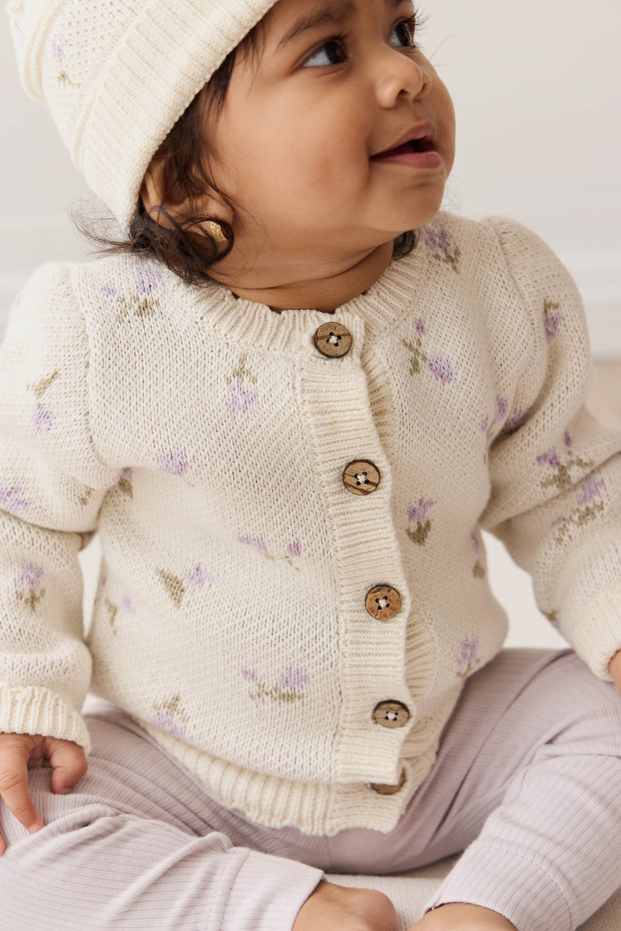 Delilah Cardigan - Delilah Knit Lavender Childrens Cardigan from Jamie Kay USA