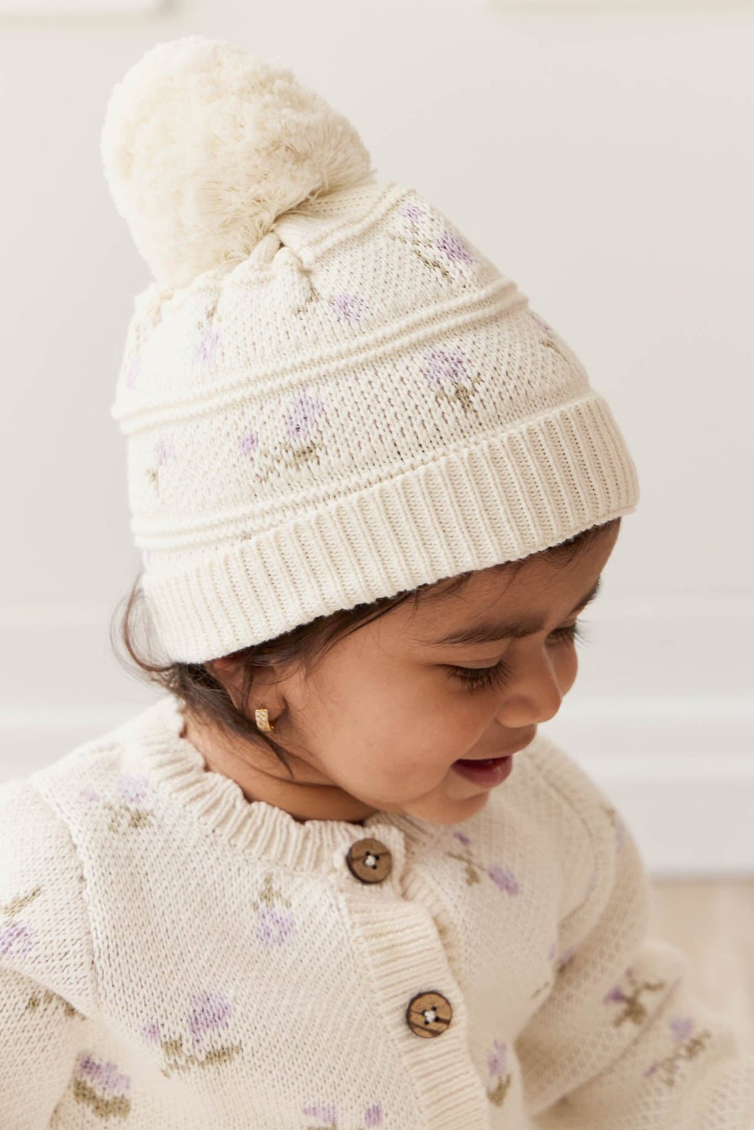 Delilah Knitted Hat - Delilah Knit Lavender Childrens Beanie from Jamie Kay USA