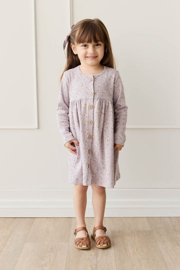 Organic Cotton Poppy Dress - Lulu Bloom Iris Childrens Dress from Jamie Kay USA