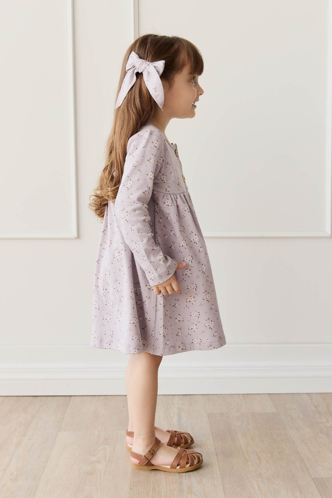 Organic Cotton Poppy Dress - Lulu Bloom Iris Childrens Dress from Jamie Kay USA